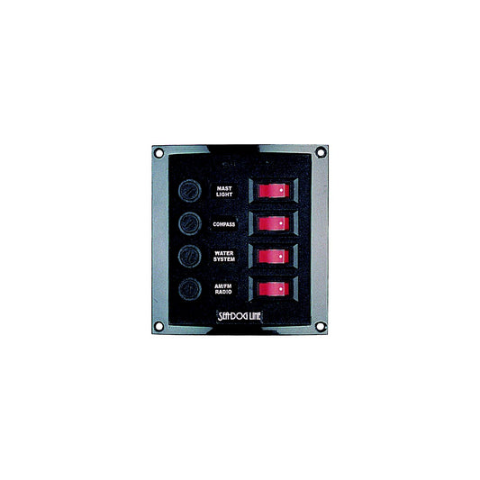 Sea-Dog 4240101 4-Gang Vertical Rocker Switch Fuse Panel-Supply Nautica