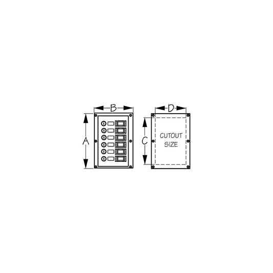 Sea-Dog 4241101 6-Gang Vertical Rocker Switch Fuse Panel-Supply Nautica