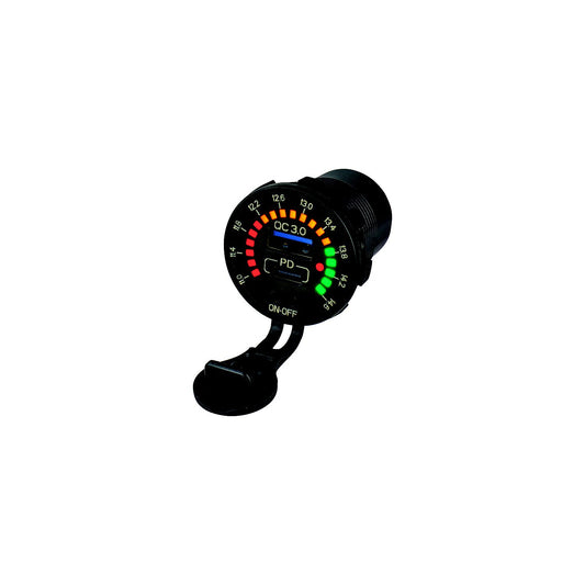 Seadog 4265191 Rainbow Volt Meter w/USB 3.0 & USB-C Power Socket-Supply Nautica