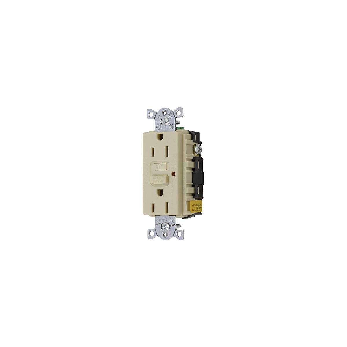 GFCI Duplex Receptacle w/Cover Plate, Ivory-Supply Nautica