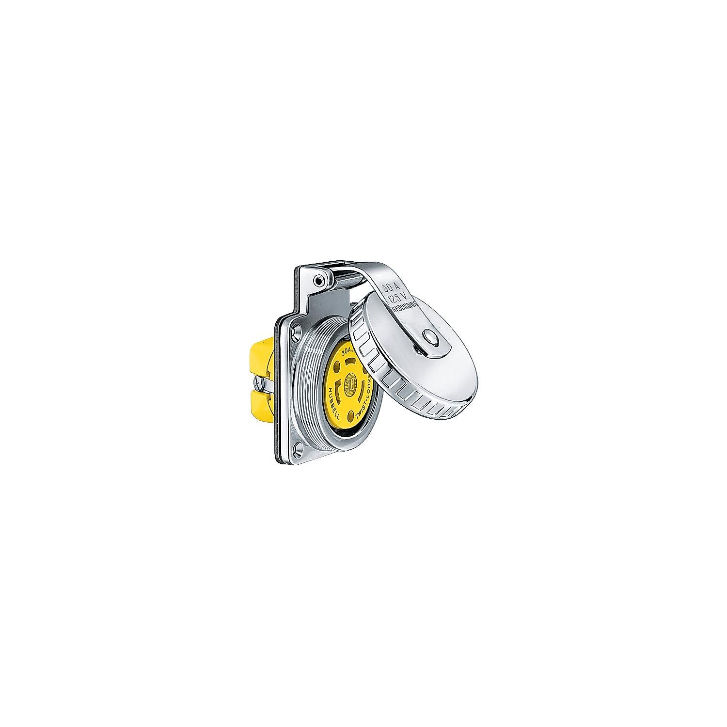 Hubbell HBL303SSO Watertight Stainless Steel 30A 125V Shore Power Outlet | Hardware Included-Supply Nautica