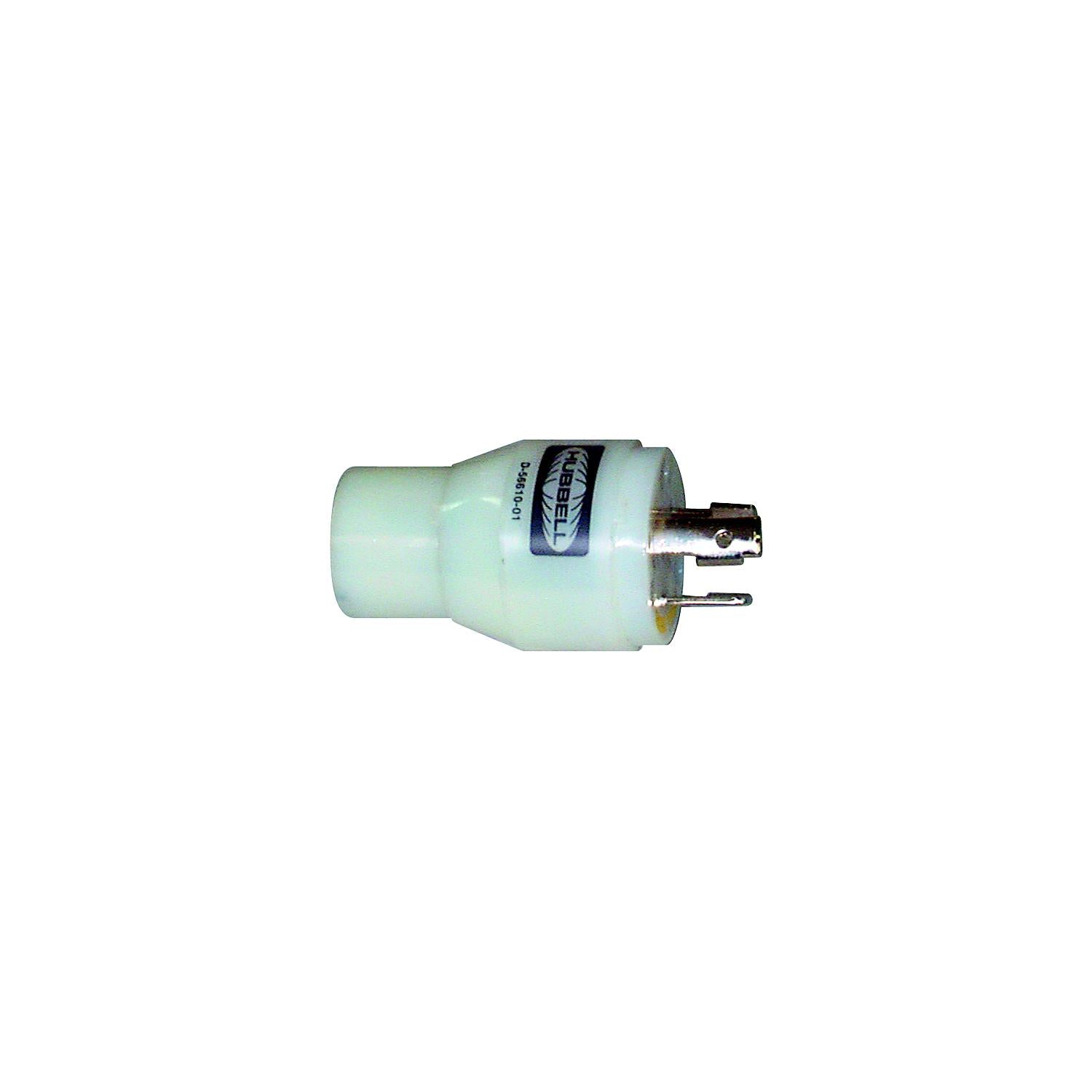 Hubbell HBL31CM29 White 15A/20A 125V Straight Blade Female to 30A 125V Twist Lock Male Adapter-Supply Nautica