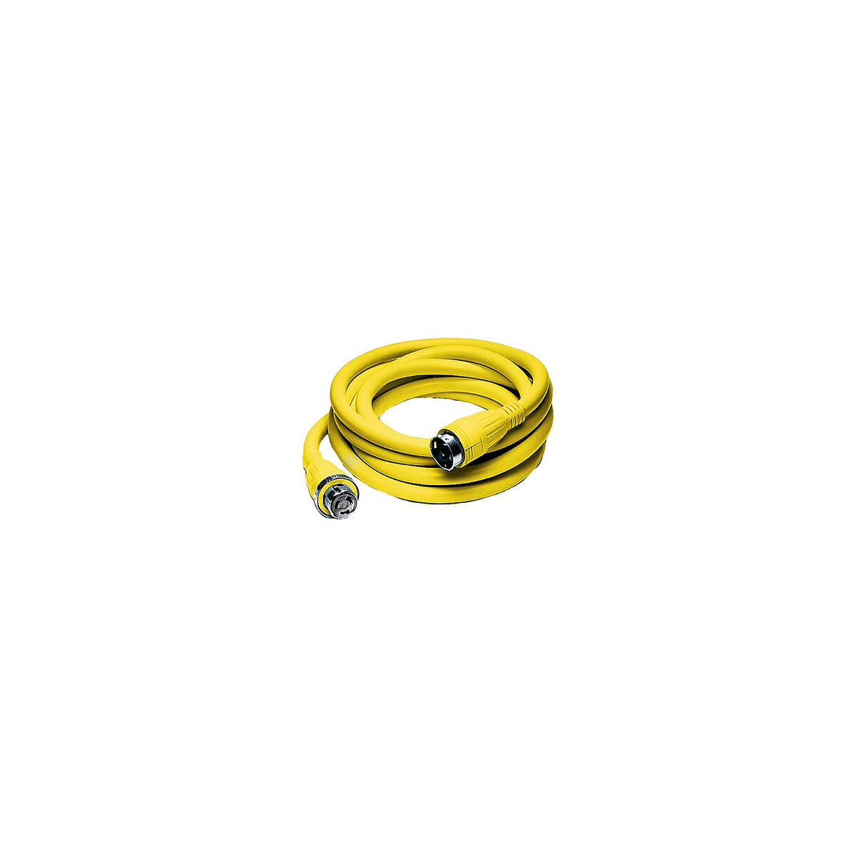 Hubbell HBL61CM42 Yellow 50A 125/250V Vinyl Jacketed Pre Wired 25' Shore Power Cable Set-Supply Nautica