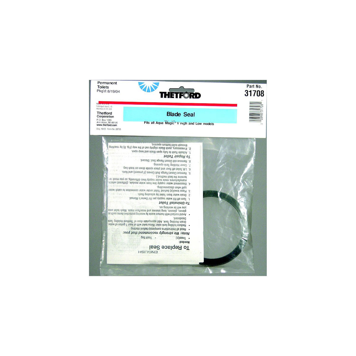Thetford 31708 Blade Seal For Aqua V-Supply Nautica