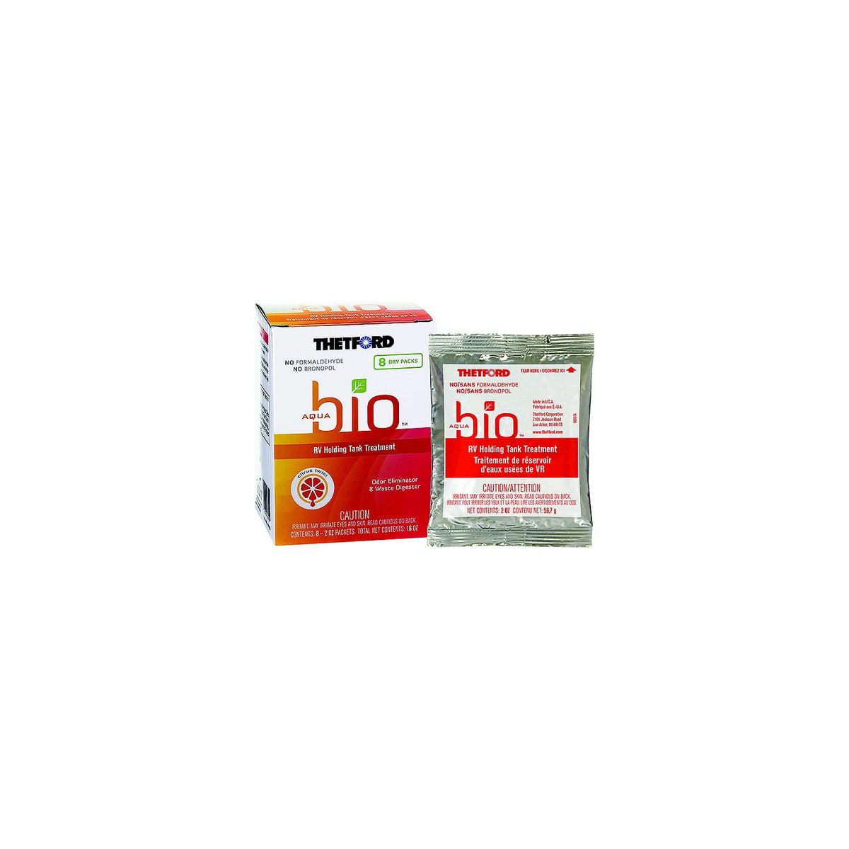 Thetford 96600 Aquabio™ Dri Pack Holding Tank Treatment, 2 oz., 8/pk-Supply Nautica