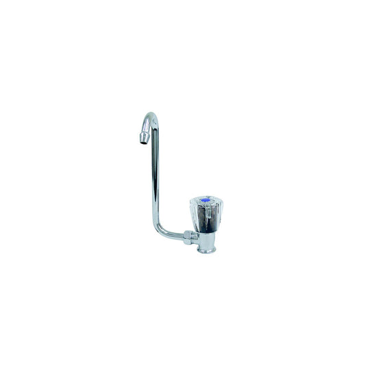Scandvik 10056 Chrome Plated Brass Folding Cold Water Tap With Clear Acrylic Knob