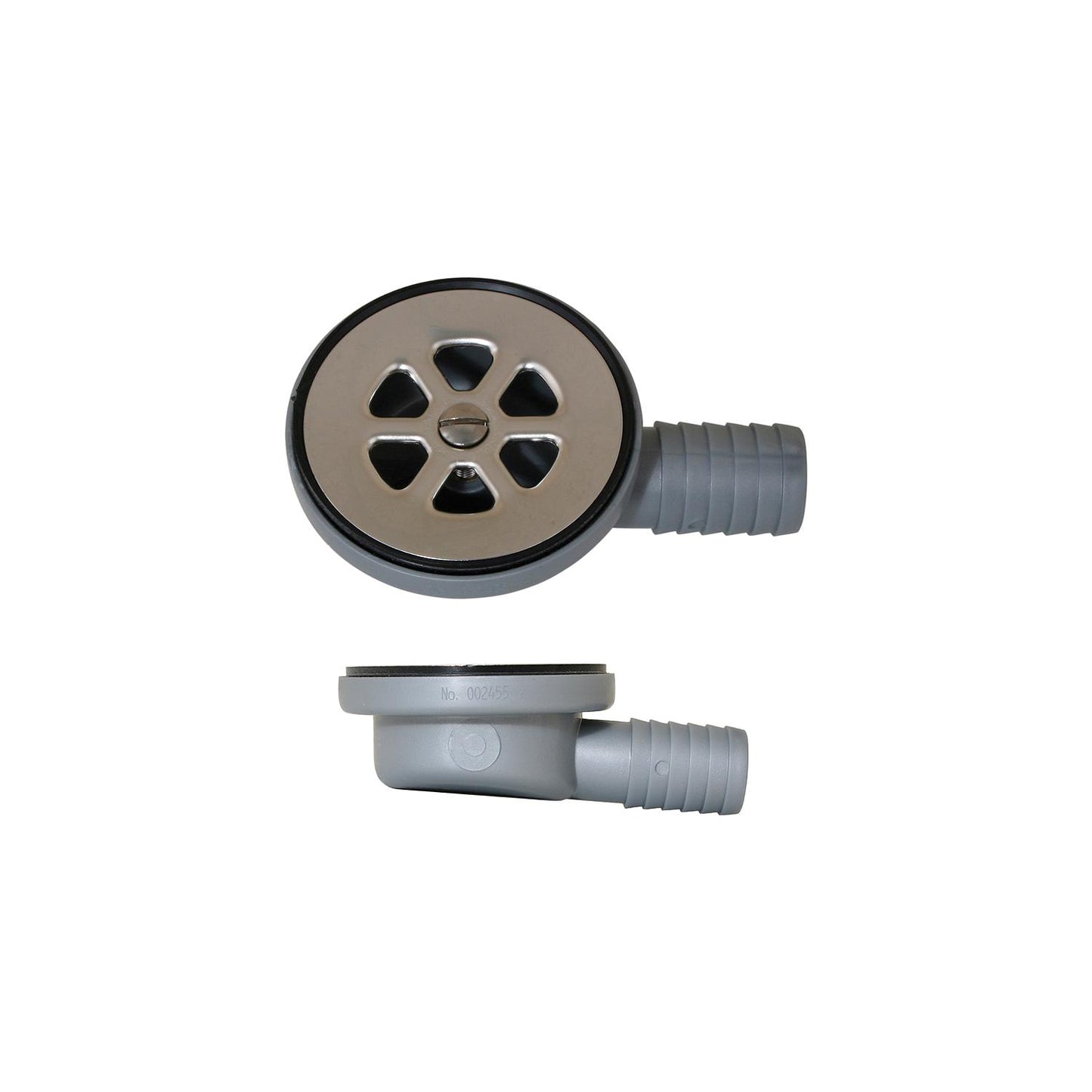 Scandvik 10307 Cockpit or Shower Drain Fits 2-1/16" Drain Hole, 1" Hose Barb Outlet