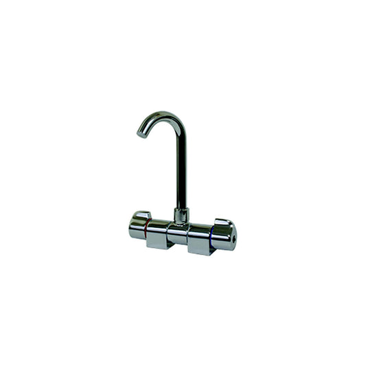 Scandvik 10474P Chrome Plated Brass J Spout Folding Mixer Faucet
