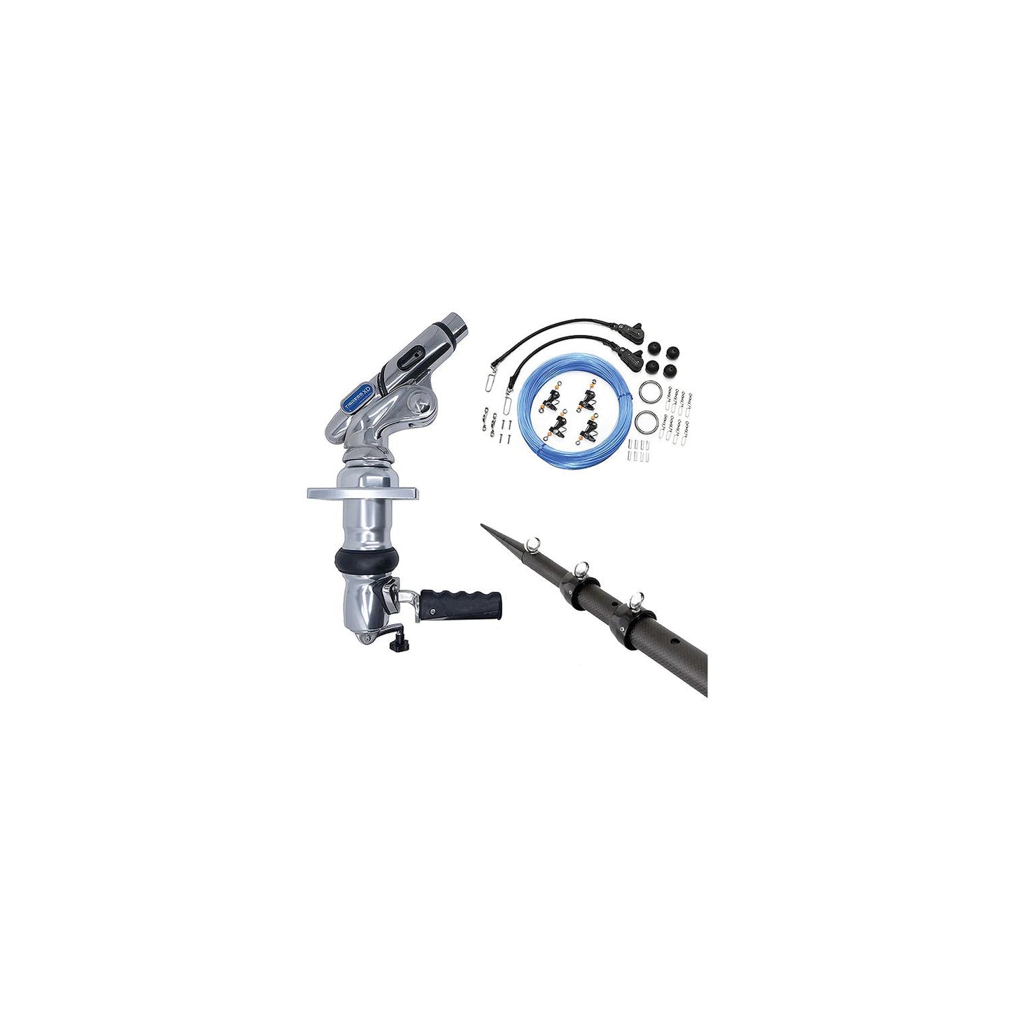 Tigress 8867902 XD Crank Top Mount Carbon Fiber Outrigger System, 18', Black/Black Tip, 1 pr.