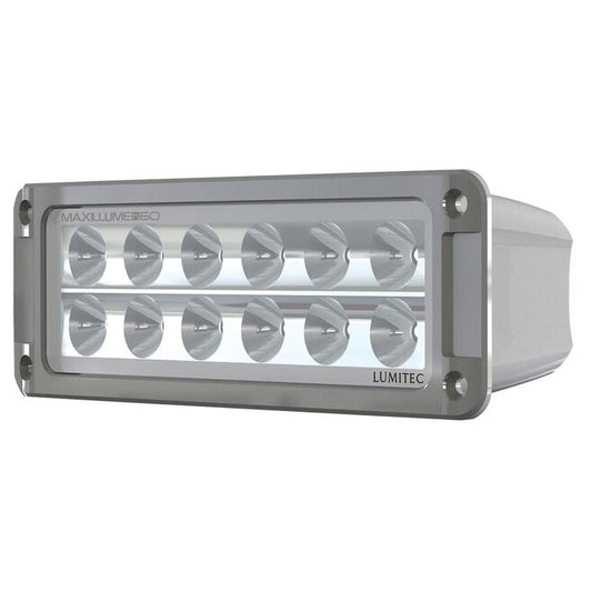 LUMITEC LIGHTING Maxillume h60 Flush Mount LED Floodlight, 6,000 Lumen, White Dimming, White Housing