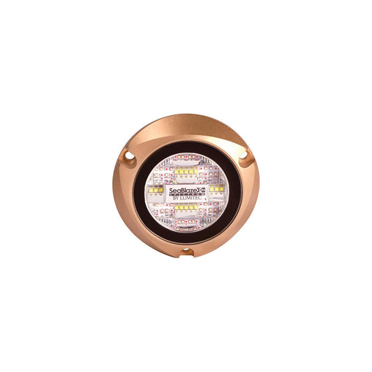 Lumitec 101516 SeablazeX2 Underwater LED Light w/Bronze Bezel, Dual Color White/Blue, Cross Fade, Strobe