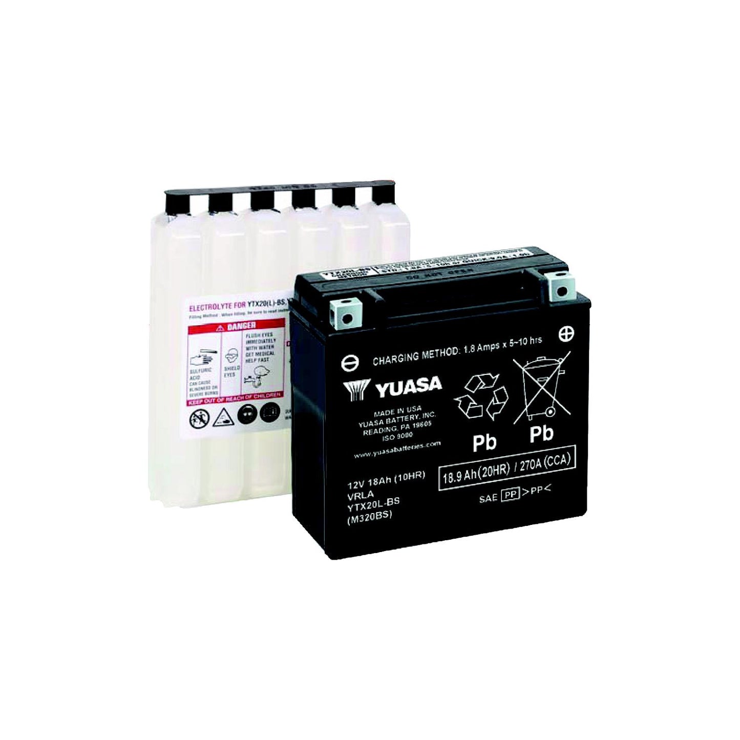 Yuasa YUAM320BS Maintenance Free Battery - Fresh Pack