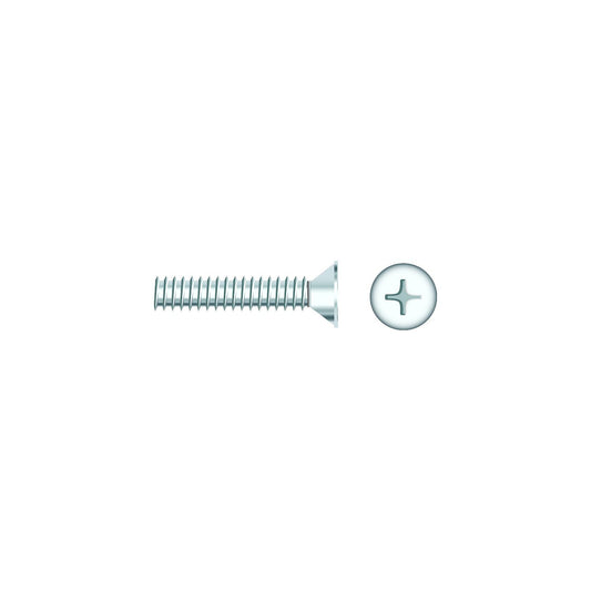 Seachoice 01789 Chrome Plated SS Phillips Machine Screw - Flat Head, 1/4-20 x 1"
