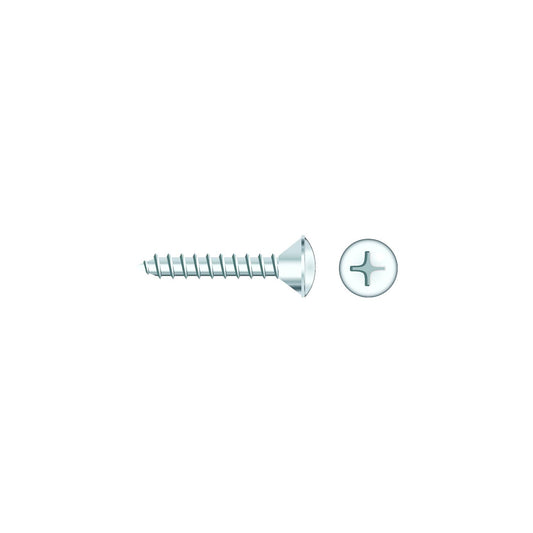 Seachoice 01798 Chrome Plated SS Phillips Tapping Screw - Oval Head, #14 x 1"