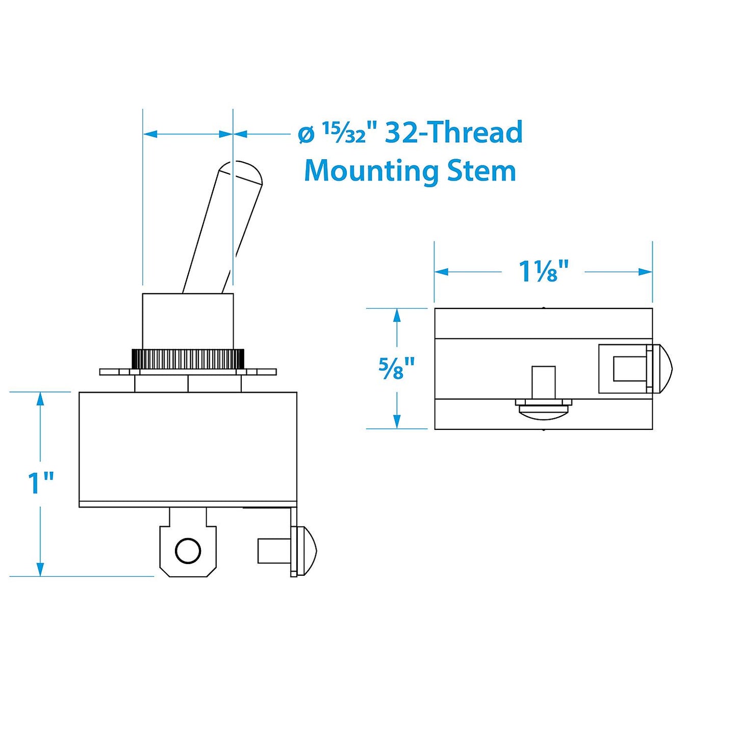 Seachoice 2 Position Toggle Switch With 2 Screw Terminals Off/On