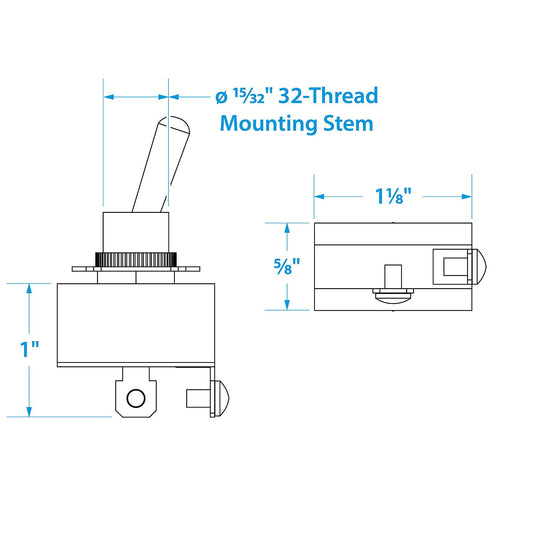 Seachoice 2 Position Toggle Switch With 2 Screw Terminals Off/On