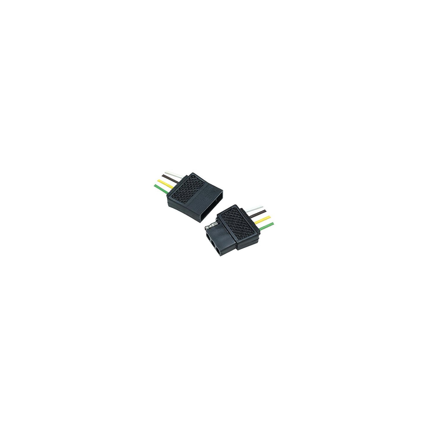 Seachoice 4 Pole Flat Trailer Connector Set includes Car Side and Trailer Side