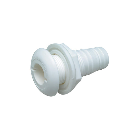 Seachoice 1/2" White Plastic Thru-Hull w/Broad Flange