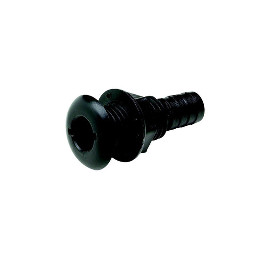 Seachoice 3/4" Black Plastic Thru-Hull w/Broad Flange