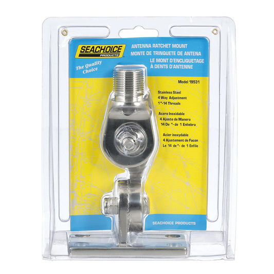 Seachoice 19531 4-Way Antenna Ratchet Mount - Stainless Steel
