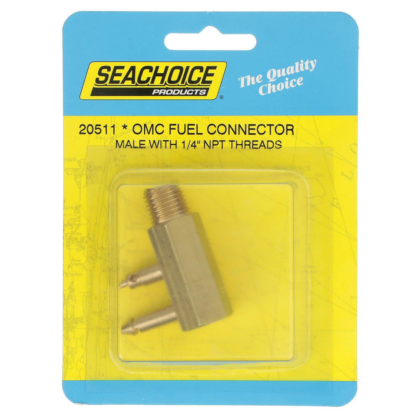 Seachoice Deluxe Fuel Connector For BRP/Evinrude/Johnson, Brass - Male Tank Fitting 1/4" NPT
