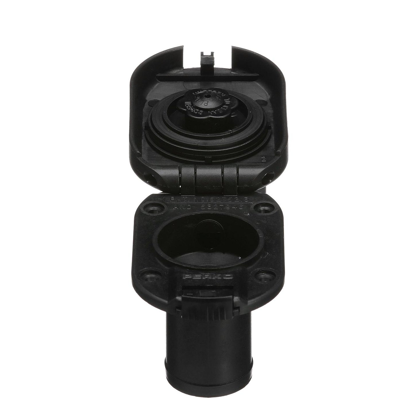 Seachoice Molded Plastic Gas Deck Fill With Vent and Cap (Hinge Flip Top) For 1-1/2" Hose