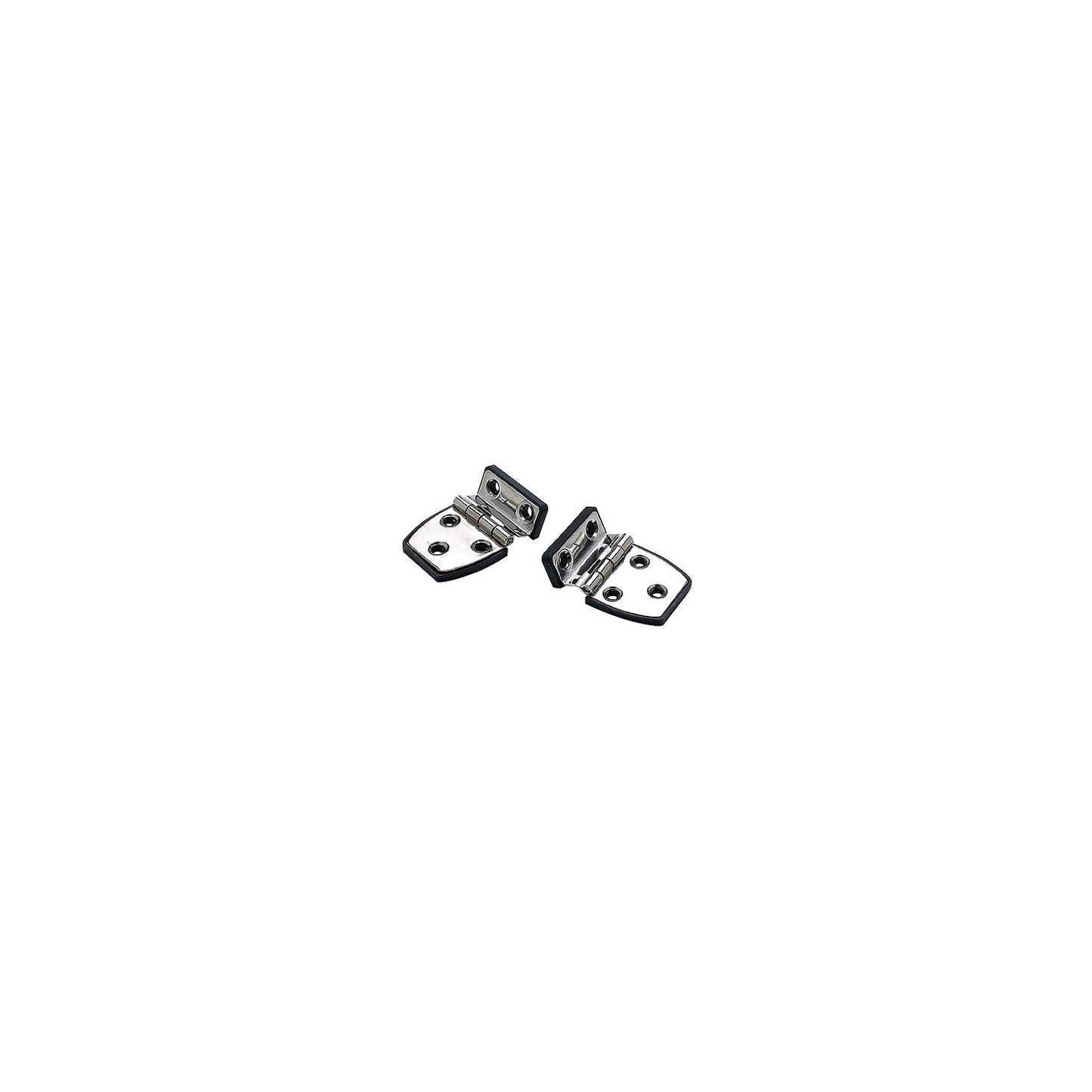 Seachoice SeaChoice 50-34471 (2) 2-1/4" x 1-1/2" Polished Stainless Steel Offset Short Side Hinges with Black Nylon Base Plate