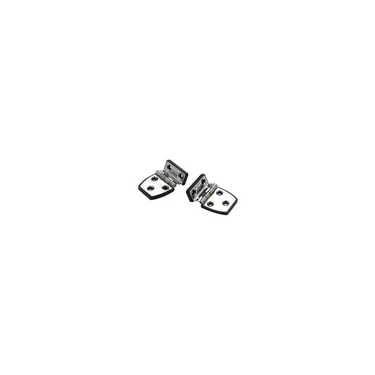 Seachoice SeaChoice 50-34471 (2) 2-1/4" x 1-1/2" Polished Stainless Steel Offset Short Side Hinges with Black Nylon Base Plate