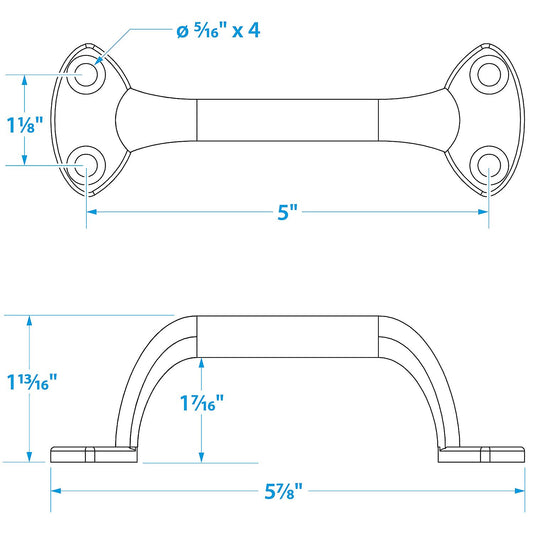 Seachoice Chrome Plated Zinc Transom Handle 6"