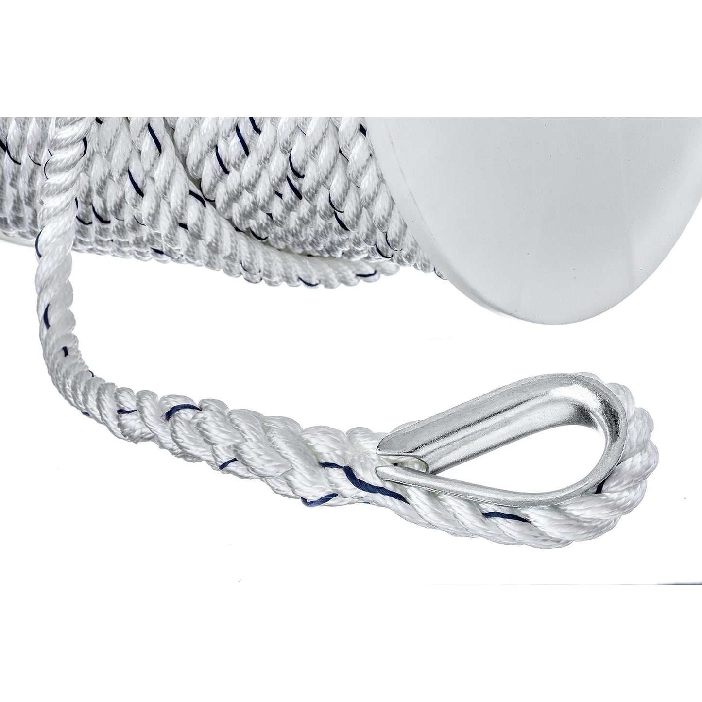 Seachoice Premium 3-Strand Twisted Nylon Anchor Line
White With Blue Tracer, 1/2" x 250'