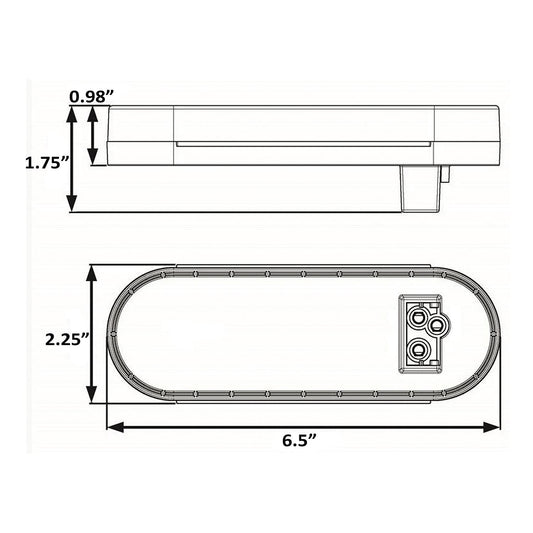 Seachoice 52831 LED 6" Oval Sealed Tail Light Kit For Flush Mount