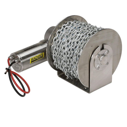 Seachoice 53724 Stainless Steel Drum Winch Kit, Deluxe Series 1500