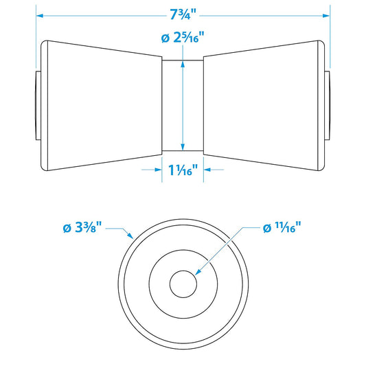 Seachoice Heavy Duty Keel Roler-8 -5/8 Id(Bulk)