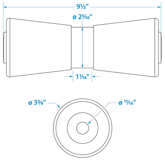 Seachoice Heavy Duty Keel Roller10 -5/8 Id(Bulk