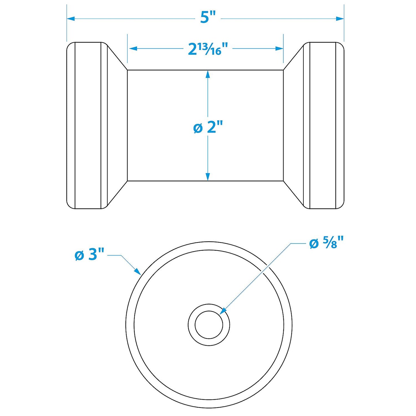 Seachoice Spool Roller-5 -5/8 Id(Bulk)