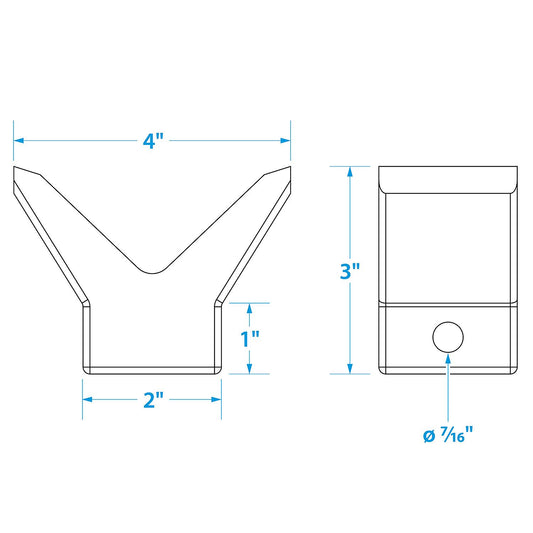 Seachoice Bow Stop-2 X2 -3/8 I.D.(Bulk)