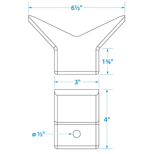 Seachoice Bow Stop-3 X3 -1/2 I.D.(Bulk)