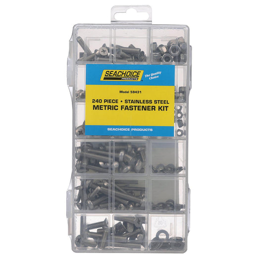 Seachoice Stainless Steel Metric Machine Screw Kit - 240 Piece