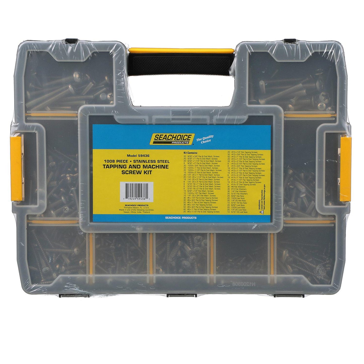 Seachoice Stainless Steel Tapping And Machine Screw Kit - 1008 Piece