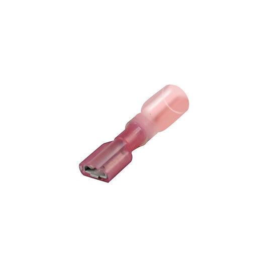 Seachoice 60283 3-to-1 Heat Shrink Insulated Quick Disconnect, 22-18 Ga., 0.187" Male, Red, 25-Pack