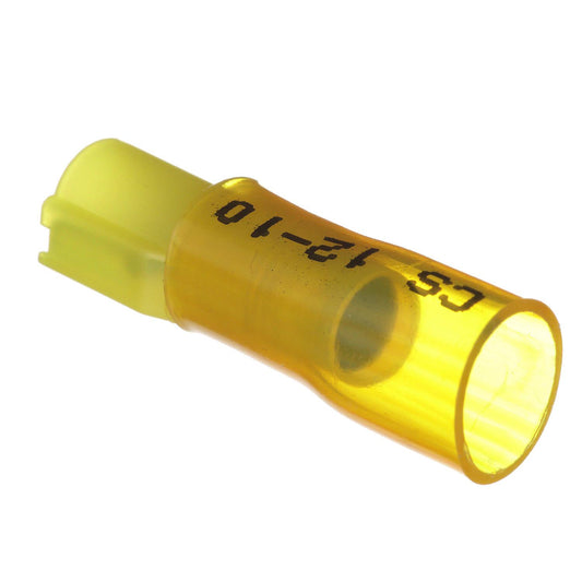 Seachoice 60311 3-to-1 Heat Shrink Insulated Quick Disconnect, 12-10 Ga., 0.250" Female, Yellow, 25-Pack