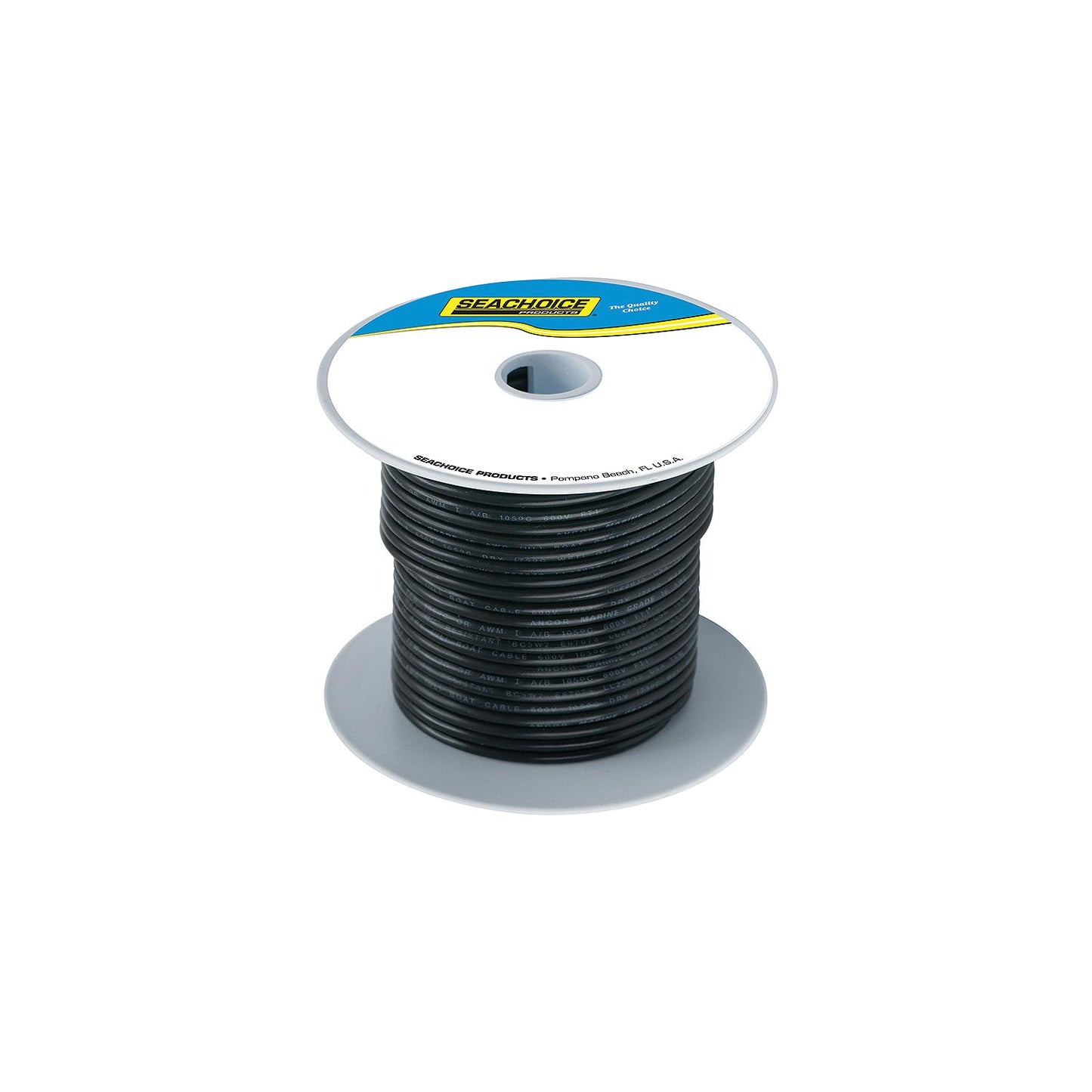 Seachoice 63141 Tinned Copper Marine Wire, 18 AWG, Black, 100'