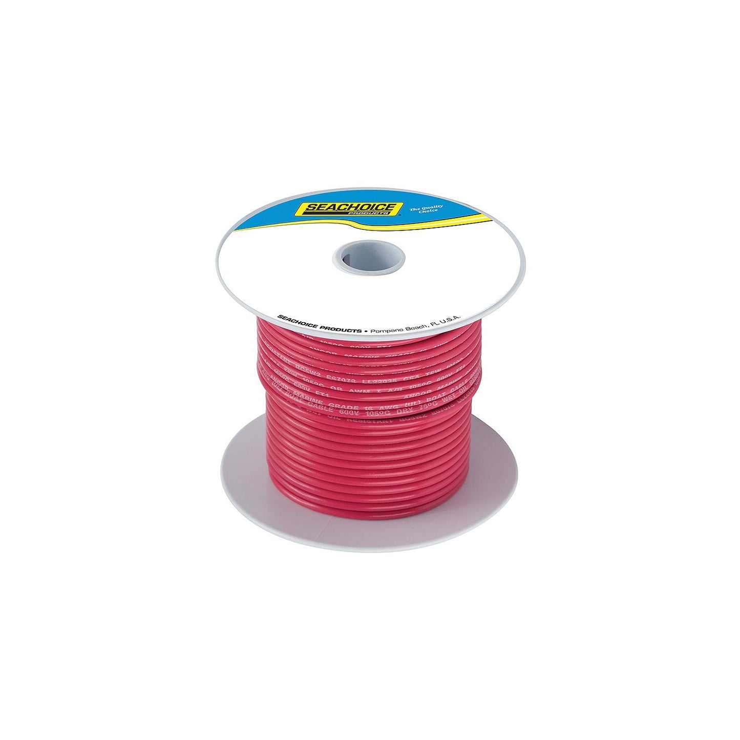 Seachoice 63086 Tinned Copper Marine Wire, 12 AWG, Red, 250'