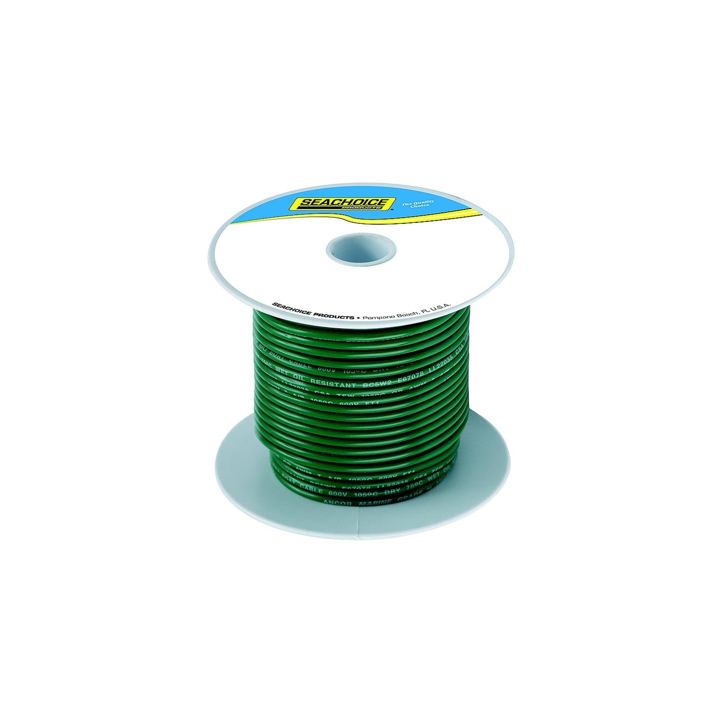 Seachoice 63088 Tinned Copper Marine Wire, 12 AWG, Green, 100'