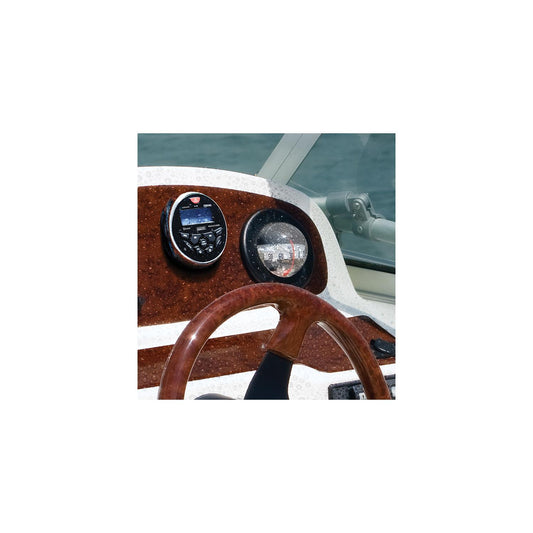 Seachoice 72104 Bluetooth® In-Dash Marine Gauge Stereo, Round Face