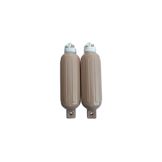 Seachoice 79274 Twin Eye Ribbed Fender Kit (Includes 2 6.5" x 23" Tan Fenders and 2 Matching 3/8 x 5' Fender Lines)