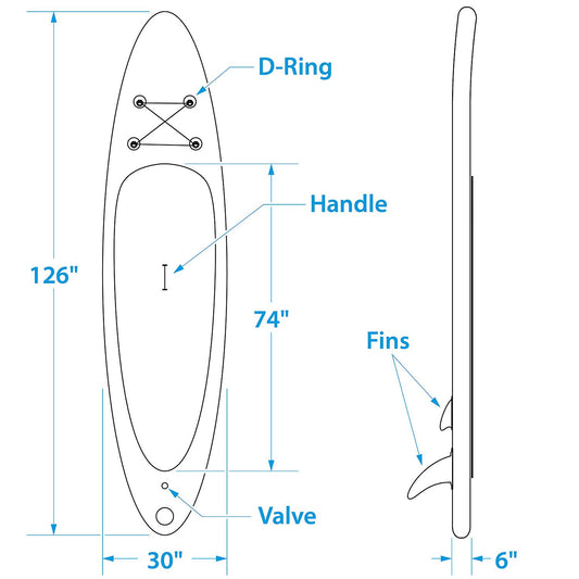 Seachoice 86941 10'6" Inflatable Stand-Up Paddle Board Kit
Aqua Blue