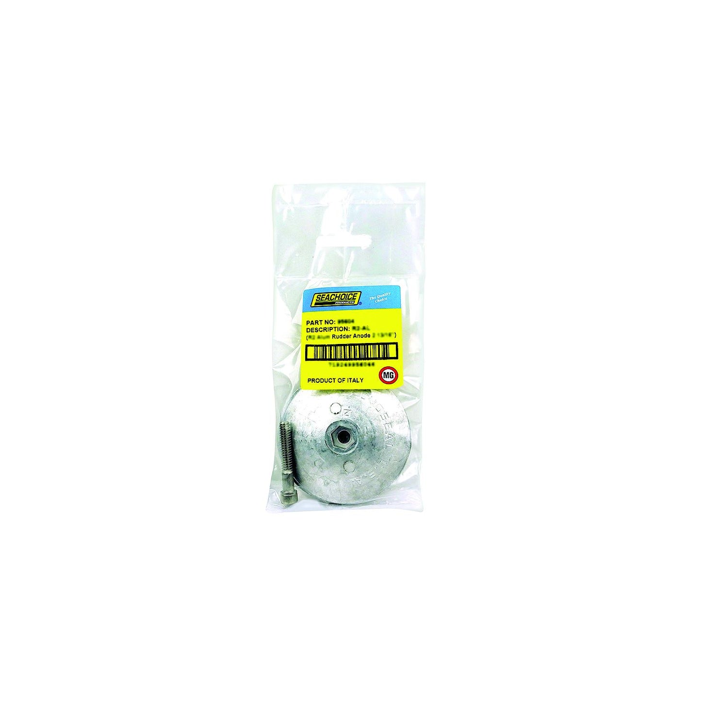 Seachoice 95608 Rudder & Trim Tab Anode w/Allen Screw, Magnesium, Model R4, Size 3-3/4" dia. x 1/2"