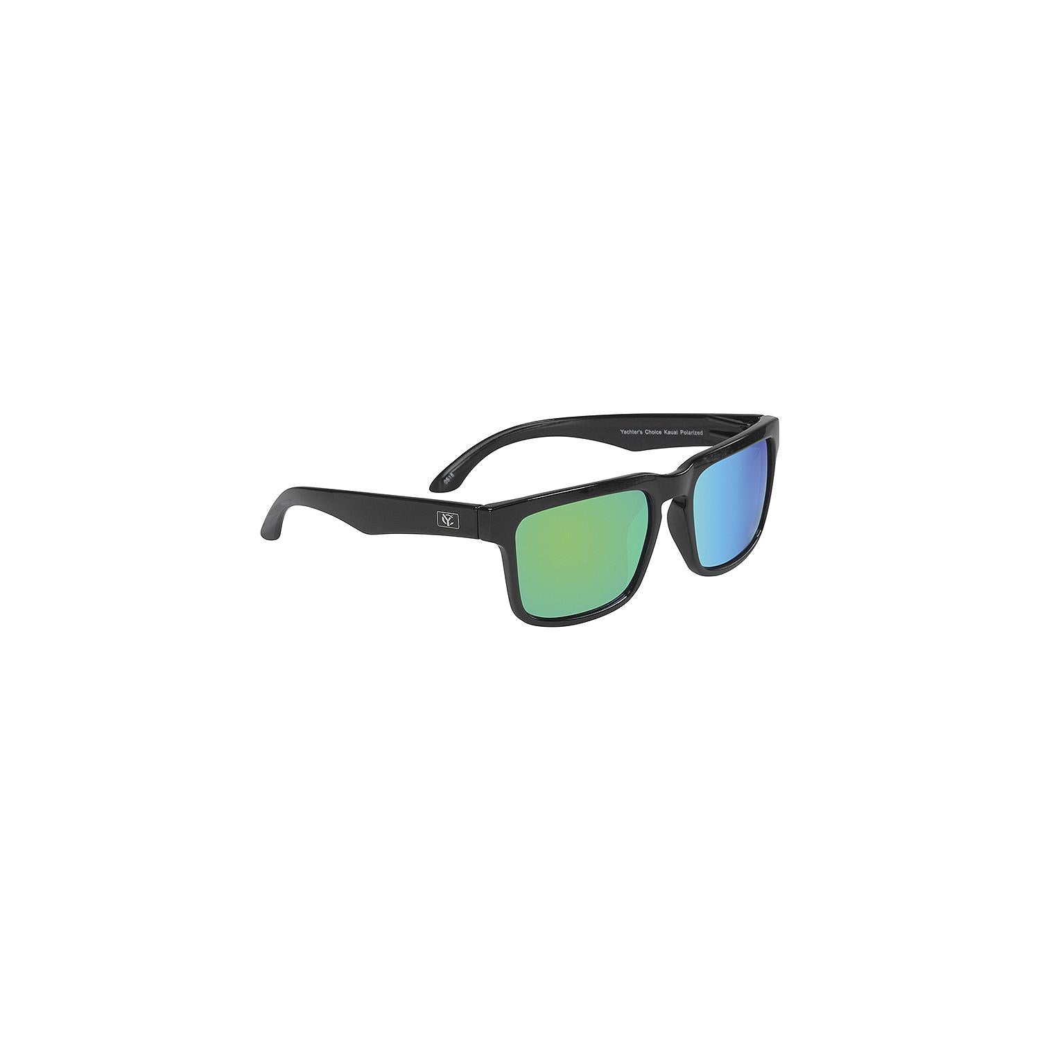 Yachter's Choice 43613 "Kauai" Polarized Sunglasses Black Frame, Green Mirror