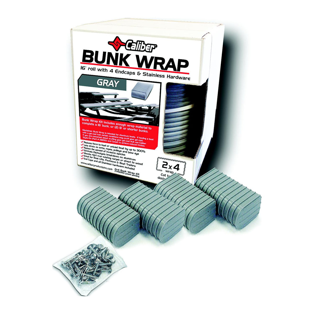 Caliber 23052BK Bunk Wrap Kit (Includes 4 Endcaps and Stainless Steel Hardware)-Supply Nautica